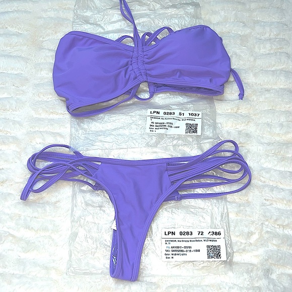 NWT Fabletics Noa Wild Wisteria bikini set (large top and medium bottom) - Picture 2 of 8